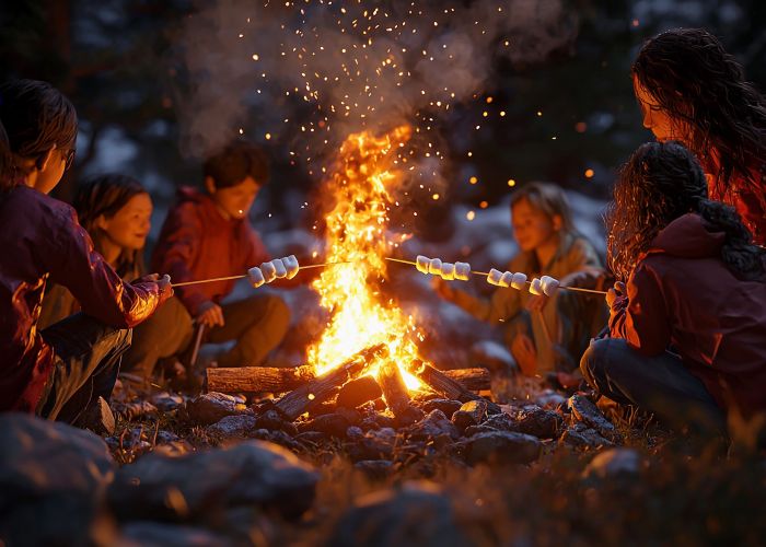 Abend am Lagerfeuer (im Erlebniscamp "AM") Abend am Lagerfeuer (im Erlebniscamp "AM")